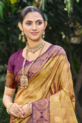 Golden Mustard Soft Silk Woven Work Traditional Saree
