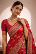 Rani Pink Soft Silk Woven Work Traditional Saree
