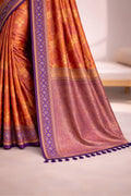 Copper Brown Soft Silk Woven Work Traditional Saree