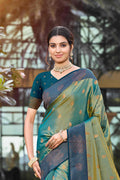 Peacock Green Soft Silk Woven Work Traditional Saree