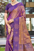 Copper Gold Soft Silk Woven Work Traditional Saree