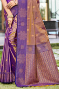 Copper Gold Soft Silk Woven Work Traditional Saree
