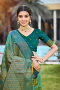 Mehendi Green Soft Silk Woven Work Traditional Saree