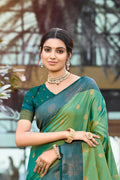 Mehendi Green Soft Silk Woven Work Traditional Saree