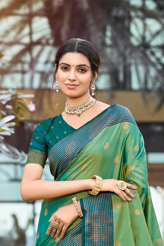 Mehendi Green Soft Silk Woven Work Traditional Saree