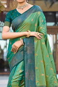 Mehendi Green Soft Silk Woven Work Traditional Saree
