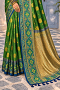Leaf Green Soft Silk Woven Work Traditional Saree