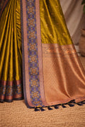 Mehendi Green Soft Silk Woven Work Traditional Saree