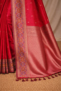 Rani Pink Soft Silk Woven Work Traditional Saree