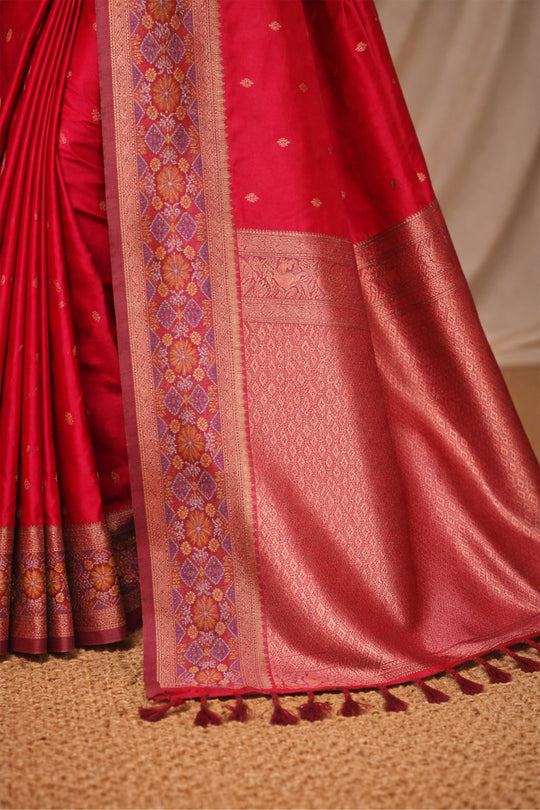 Rani Pink Soft Silk Woven Work Traditional Saree