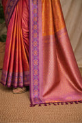 Copper Orange Soft Silk Woven Work Traditional Saree