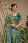 Sea Green Soft Silk Woven Work Traditional Saree