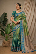 Sea Green Soft Silk Woven Work Traditional Saree