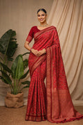 Red Soft Silk Woven Work Traditional Saree