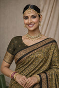 Mehendi Green Soft Silk Woven Work Traditional Saree