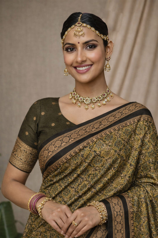 Mehendi Green Soft Silk Woven Work Traditional Saree