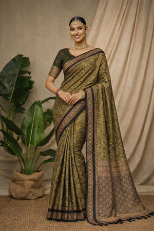 Mehendi Green Soft Silk Woven Work Traditional Saree