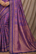 Purple Soft Silk Woven Work Traditional Saree