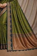 Mehendi Green Soft Silk Woven Work Traditional Saree