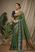 Mehendi Green Soft Silk Woven Work Traditional Saree