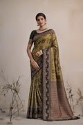 Olive Mustard Soft Silk Woven Work Traditional Saree