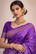 Royal Purple Soft Silk Woven Work Traditional Saree