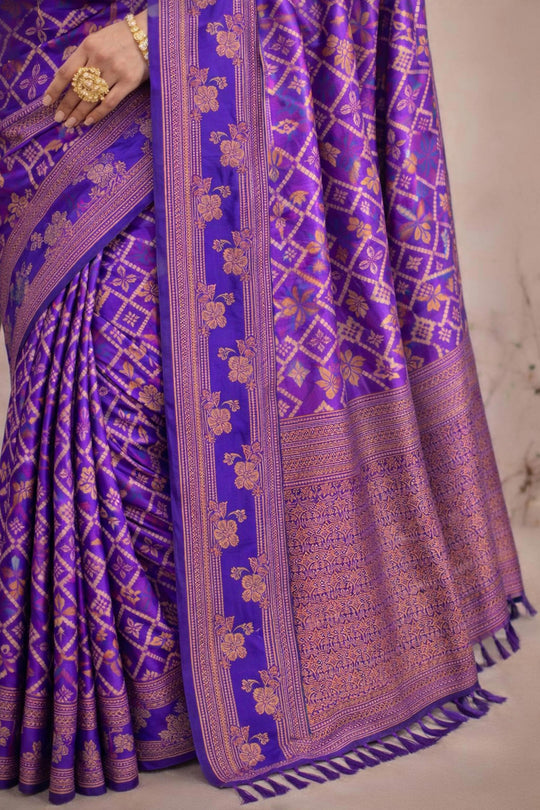 Royal Purple Soft Silk Woven Work Traditional Saree