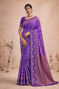 Royal Purple Soft Silk Woven Work Traditional Saree