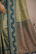 Teal Green Soft Silk Woven Work Traditional Saree