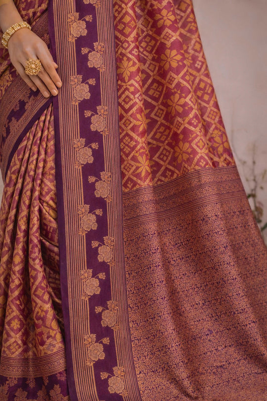 Mustard Gold Soft Silk Woven Work Traditional Saree