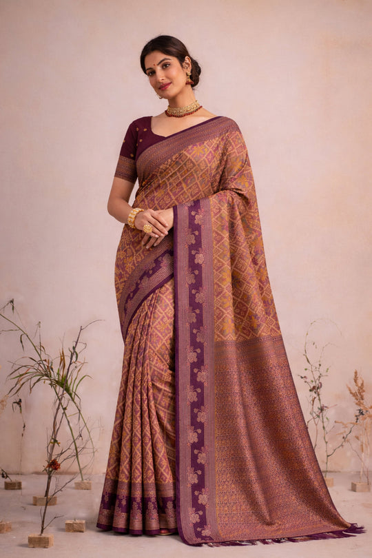 Mustard Gold Soft Silk Woven Work Traditional Saree