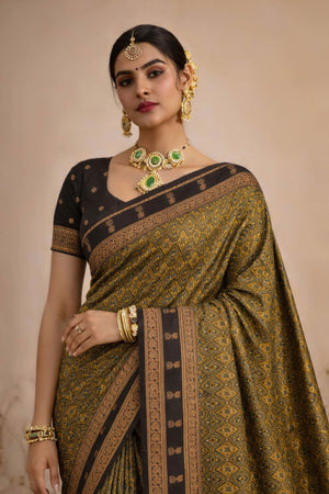 Mehendi Green Soft Silk Woven Work Traditional Saree