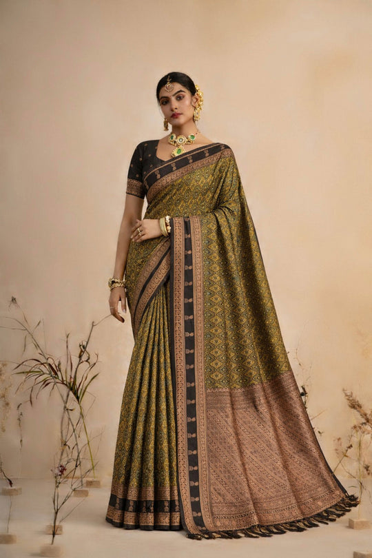 Mehendi Green Soft Silk Woven Work Traditional Saree