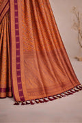 Mustard Orange Soft Silk Woven Work Traditional Saree