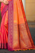 Rani Pink Soft Silk Woven Work Traditional Saree