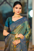 Sea Green Soft Silk Woven Work Traditional Saree