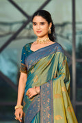 Sea Green Soft Silk Woven Work Traditional Saree