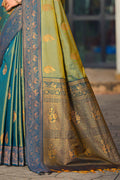 Sea Green Soft Silk Woven Work Traditional Saree