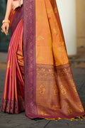 Copper Gold Soft Silk Woven Work Traditional Saree