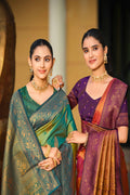 Sea Green Soft Silk Woven Work Traditional Saree
