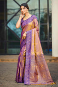 Royal Purple Soft Silk Woven Work Traditional Saree
