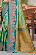 Parrot Green Soft Silk Woven Work Traditional Saree