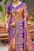 Rose Gold Soft Silk Woven Work Traditional Saree