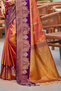 Copper Gold Soft Silk Woven Work Traditional Saree