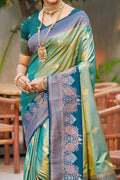 Sea Green Soft Silk Woven Work Traditional Saree