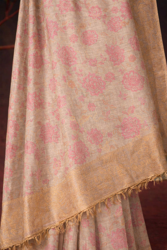 Pastel Pink Cotton Silk Woven Work Traditional Saree