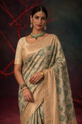 Green Cotton Silk Woven Work Traditional Saree