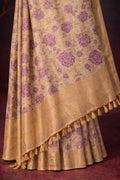 Purple  Cotton Silk Woven Work Traditional Saree