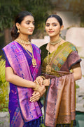 Violet Soft Silk Woven Work Traditional Saree