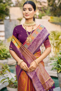 Magenta Pink Soft Silk Woven Work Traditional Saree